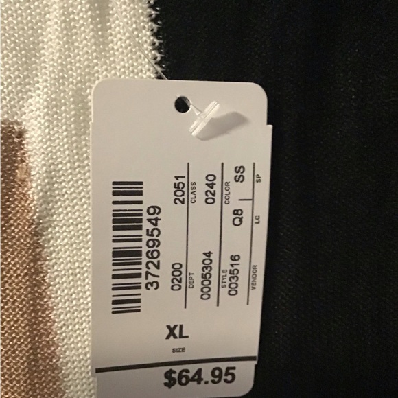 NWT! Elegant Black and Tan Long Sleeve Cardigan - Picture 8 of 8